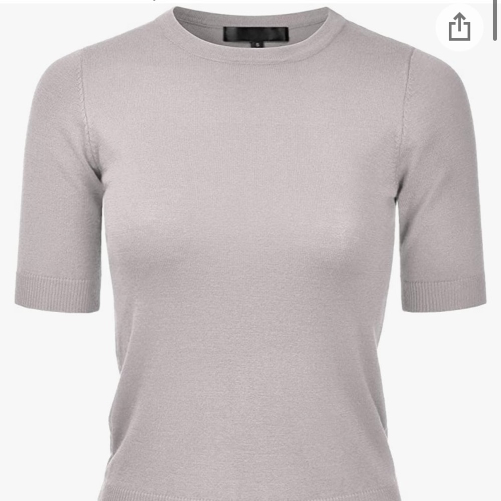 Crew Neck Knit Short Sleeve Sweater Top